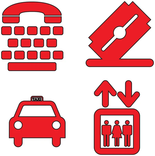 Yirmi beş kırmızı Icons set — Stok Vektör