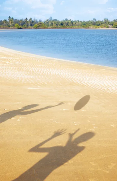 Играть на пляже — стоковое фото