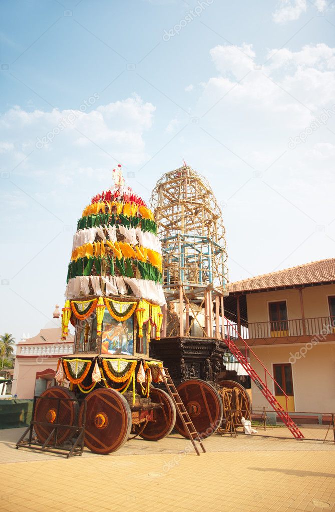 Holly chariot in the Indian temple