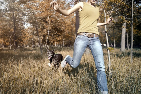 Corre con mi perro —  Fotos de Stock