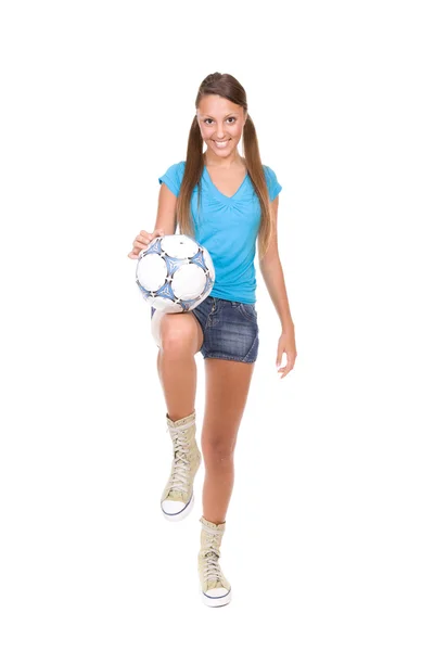 Football girl — Stock Photo, Image