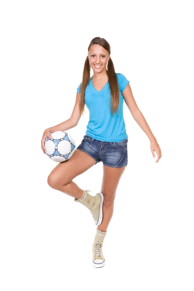 Girl football — Zdjęcie stockowe