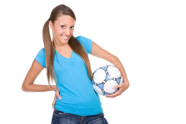 Футбол дівчата — стокове фото