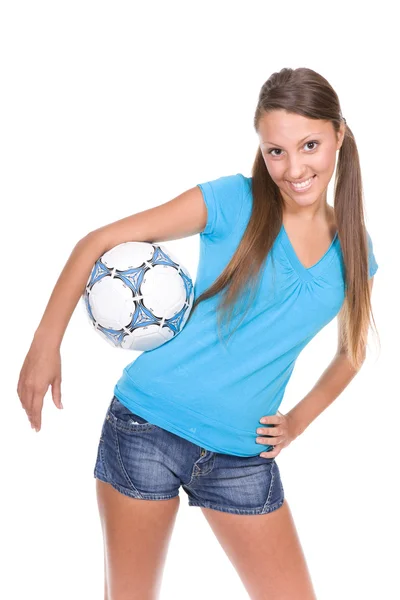 Girl football — Zdjęcie stockowe