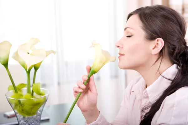stock image Woman with flower