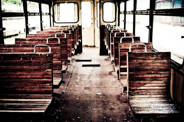 Cadeiras em trem vintage — Fotografia de Stock