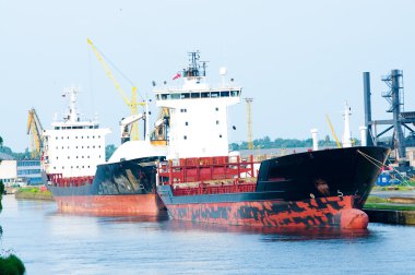 Container ships in dockyard