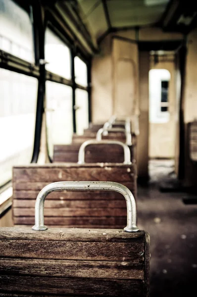 Chairs in vintage train — Stock Photo, Image