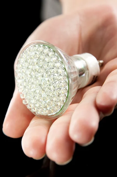 LED žárovky v ruce — Stock fotografie