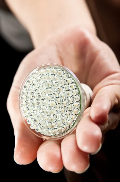 Led light bulb in hand — Stock Photo, Image