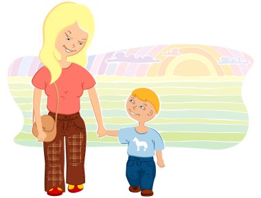 Mother and child clipart