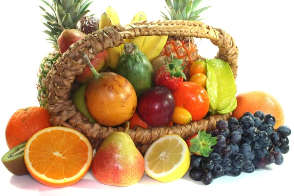 Fruit mix in the basket — Stock Photo, Image