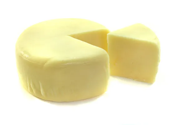 Ser koła z kawałkiem sera — Zdjęcie stockowe