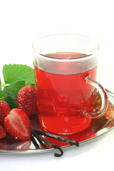 Çilek vanilya çay — Stok fotoğraf