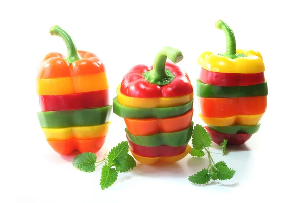 stock image Layers of colorful peppers