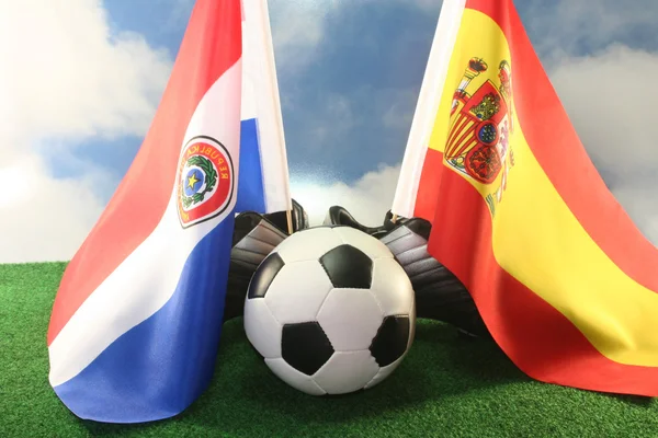 2010 World Cup, Paraguay and Spain — Stock Photo, Image