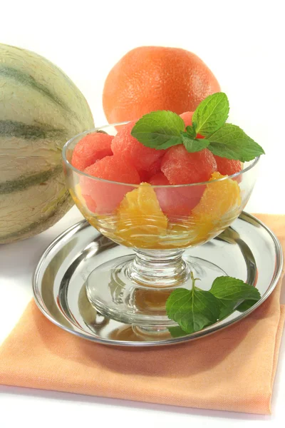 Melonenorangensalat — Stockfoto