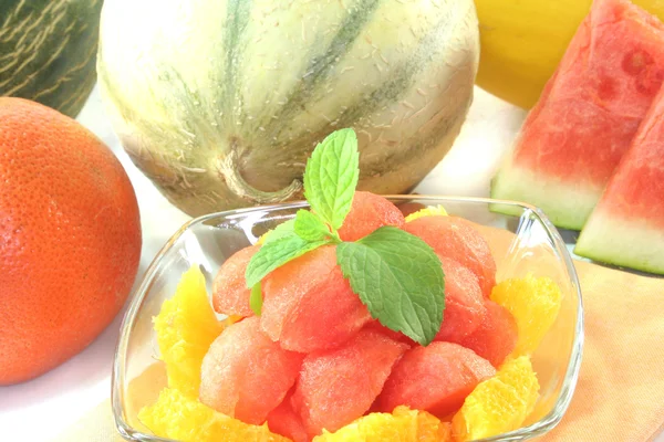 Melon orange salad — Stock Photo, Image