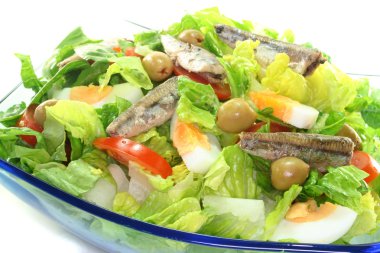 Chef salad with anchovies clipart