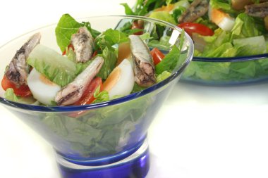 Chef salad with anchovies clipart