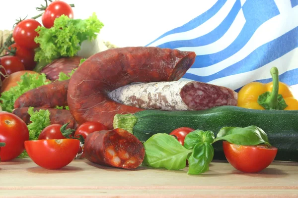 Greek salami — Stock Photo, Image