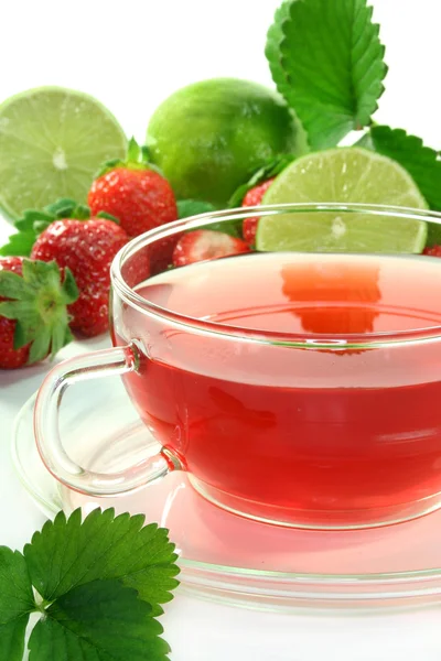 草莓石灰茶 — 图库照片