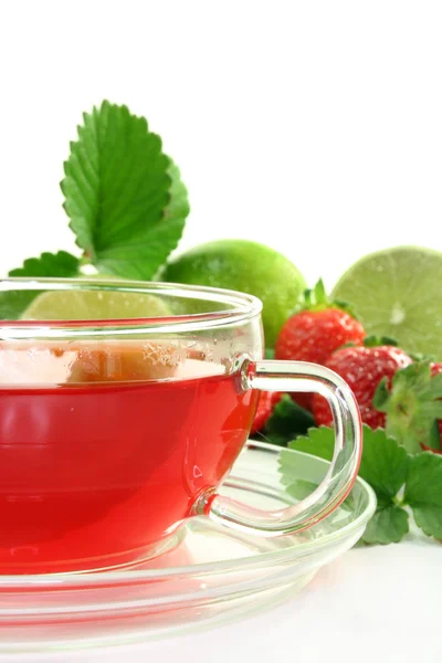 Strawberry-lime tea — Stock Photo, Image