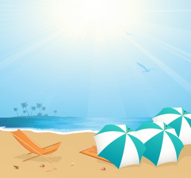 Leisure on the beach clipart