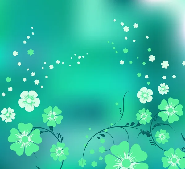 Magic green flowers — Stock Vector