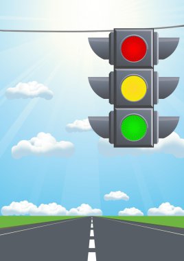 Traffic light in the sky clipart