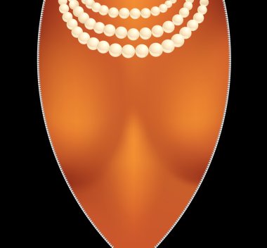 Woman breast with beads clipart