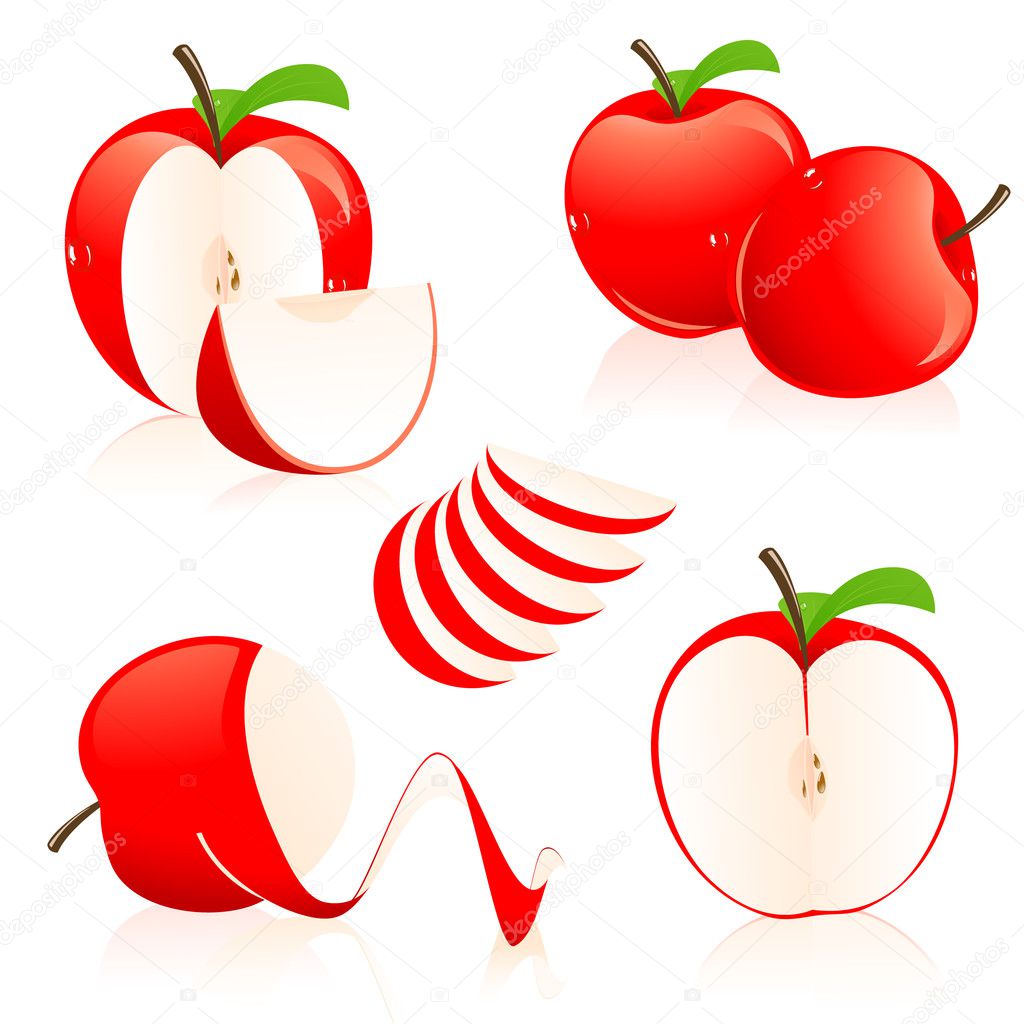 Red apple pieces