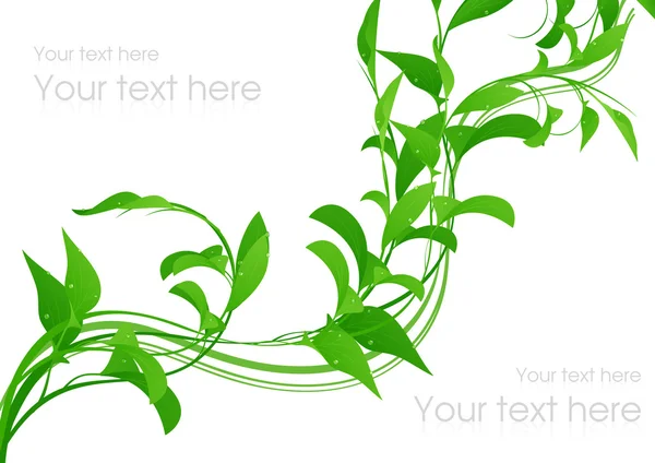 Courbe de feuilles vertes — Image vectorielle