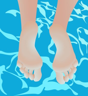 Yüzme havuzunda bacaklar