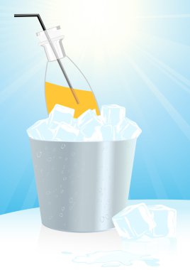 Orange juice in ice bucket clipart