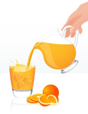 Orange juice jar clipart