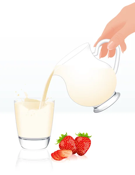 Βάζο του γάλακτος απομονωμένες — Διανυσματικό Αρχείο