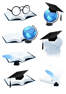 Eduction icon set clipart