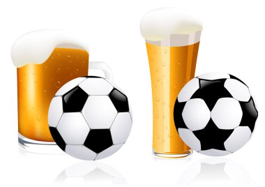 Football and beer clipart