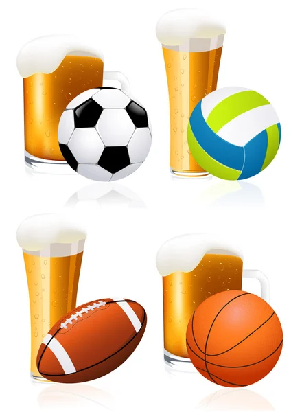 Bira ve spor — Stok Vektör