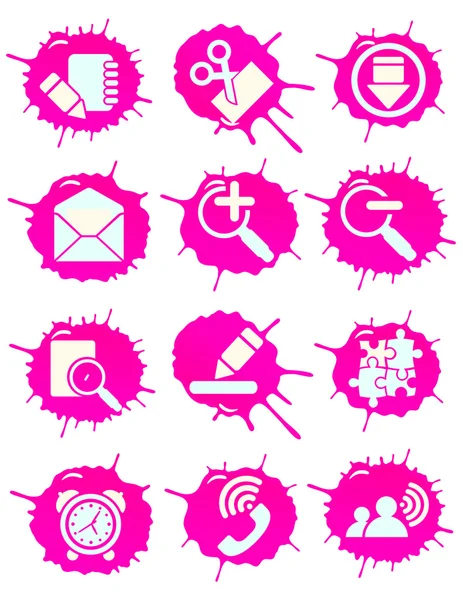 Růžový ikony — Stockový vektor
