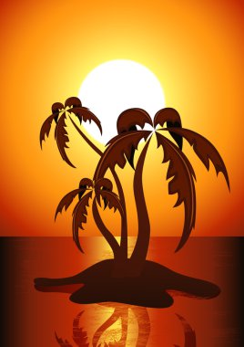 Dusk on the beach clipart