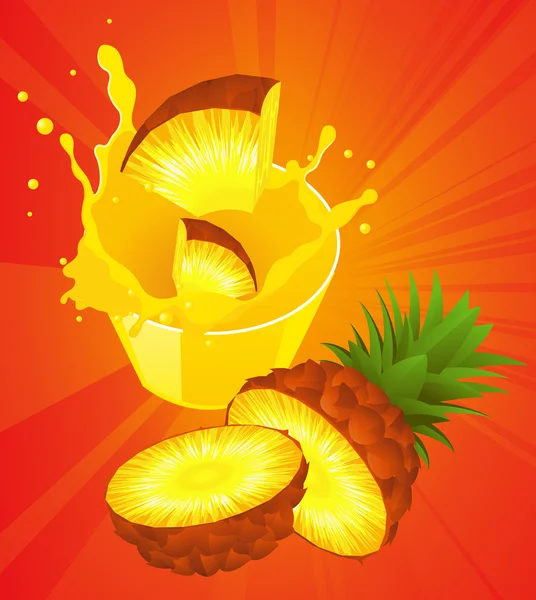 Succo d'ananas — Vettoriale Stock