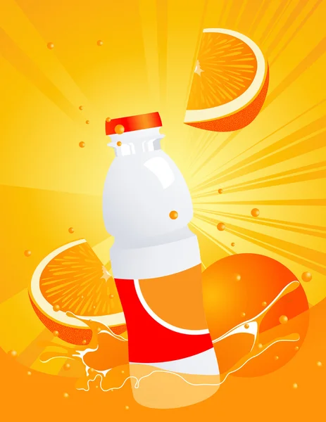 Butelka soku pomarańczowego — Wektor stockowy