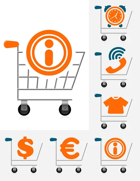Shopping chart icon set — Stock Vector