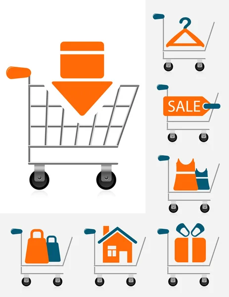 Iconos de gráfico de compras — Vector de stock