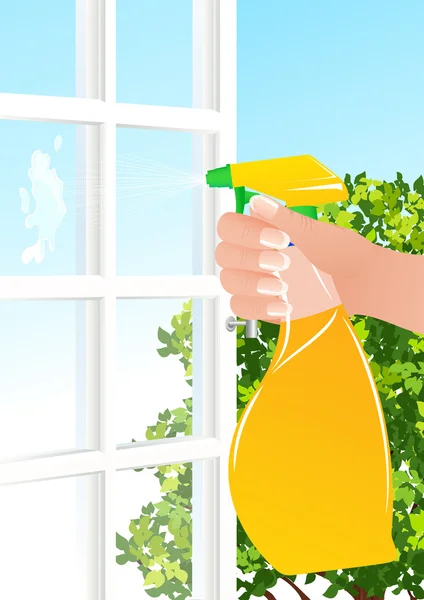 Window cleaning — Stock Vector