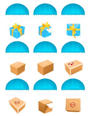 Flying parcels clipart