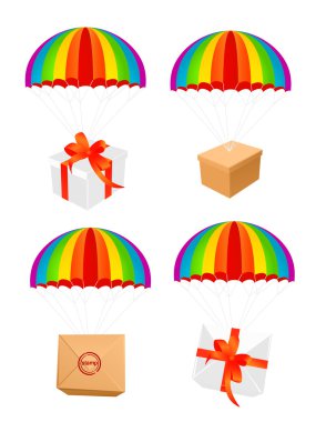 Parcel parashute clipart