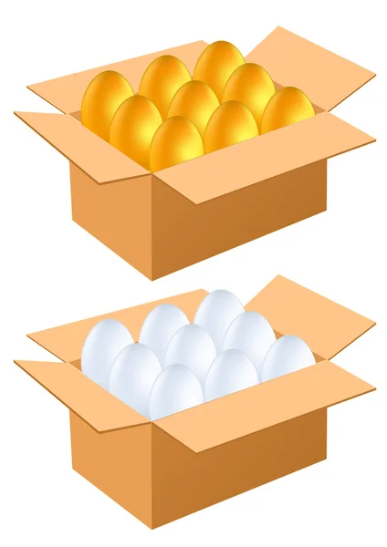 Box with eggs — Stock Vector